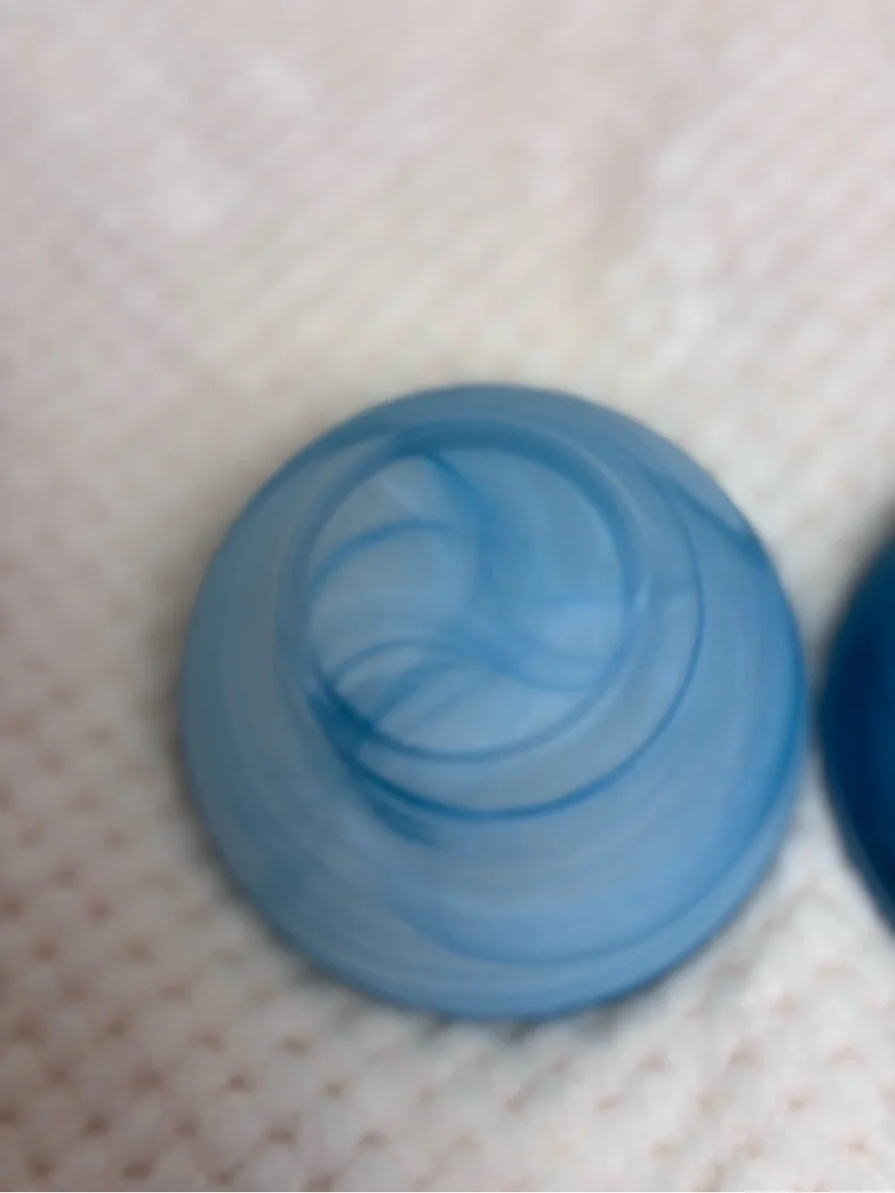 Alabaster Glass Bowls (2); Swirl Finish in Turquoise and Aqua